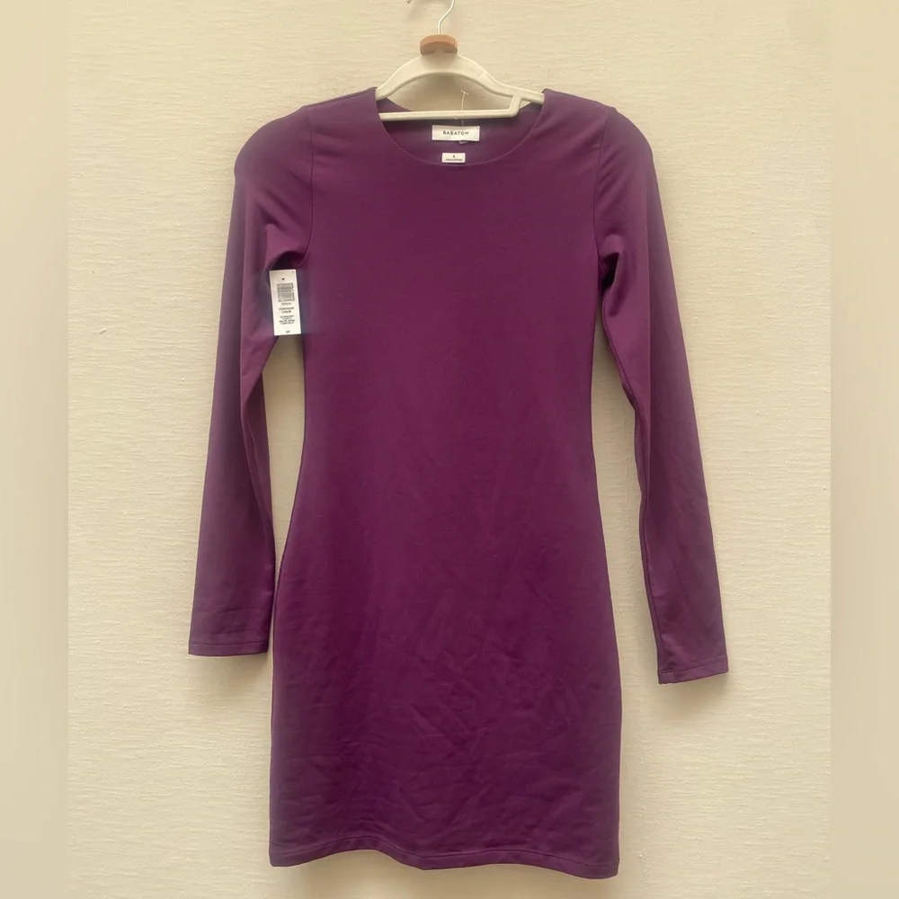 SOLD @ LOCAL CONSIGNMENT Aritzia Babaton Contour Crew Longsleeve Mini Dress NWT - Picture 5 of 7
